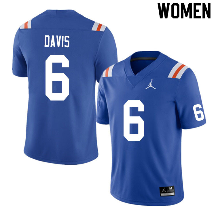 Women #6 Shawn Davis Florida Gators College Football Jerseys Sale-Throwback - Click Image to Close